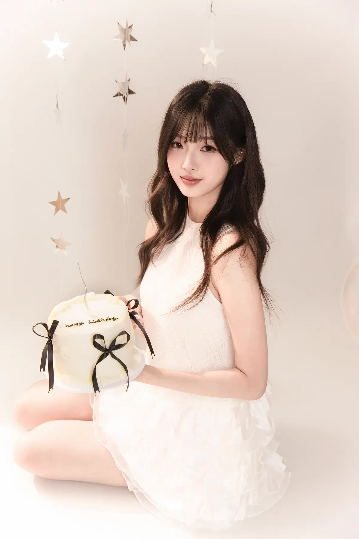 Soft occasion portrait with a celebration cake