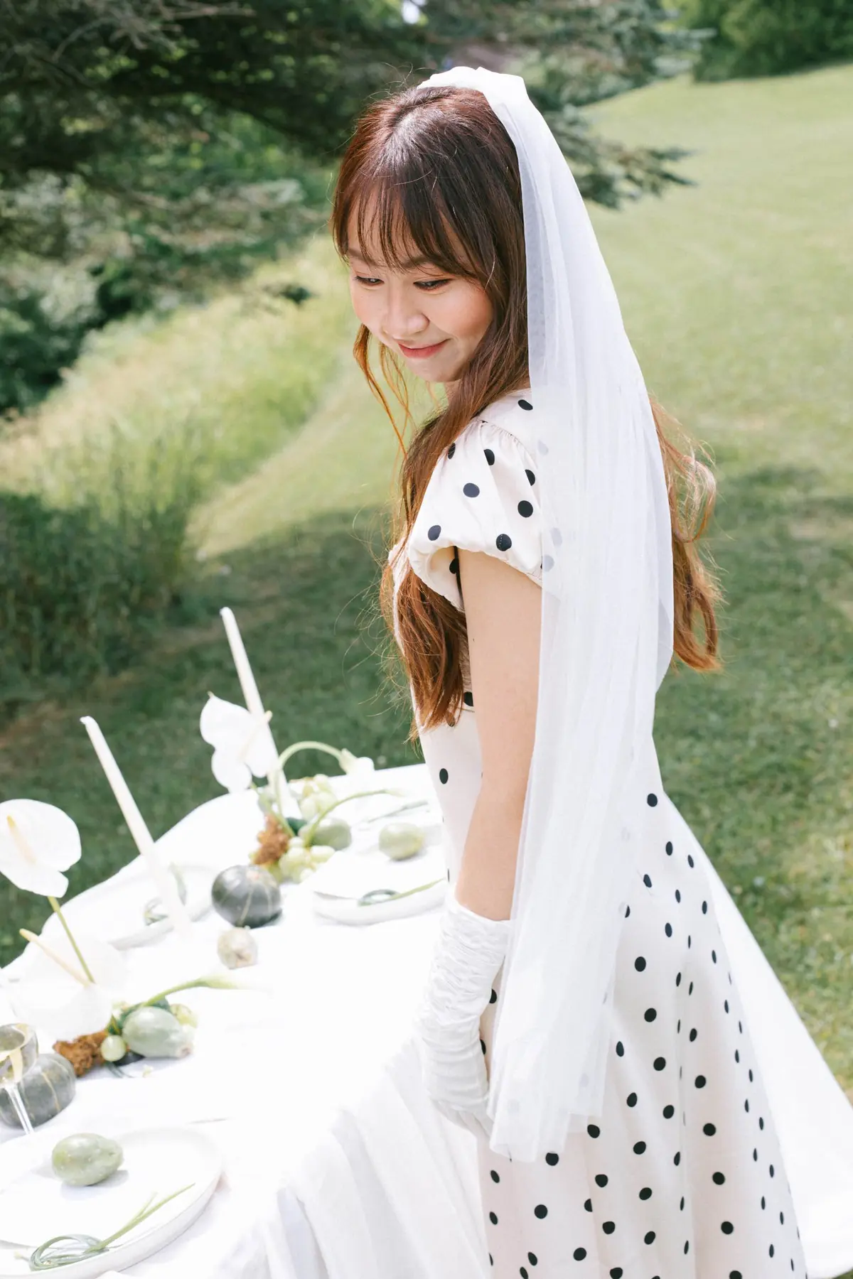 Playful outdoor bridal celebration